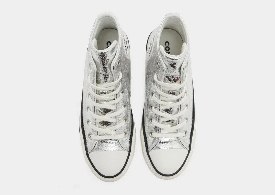 Scarpe Alte Converse Chuck Taylor All Star In Argento Metallico - Immagine 3 di 4