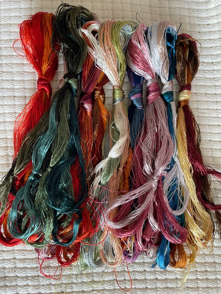 100%natural silk,hand-dyed embroidery thread  deep colors series 50skeins(1100M) - Image 3 of 4