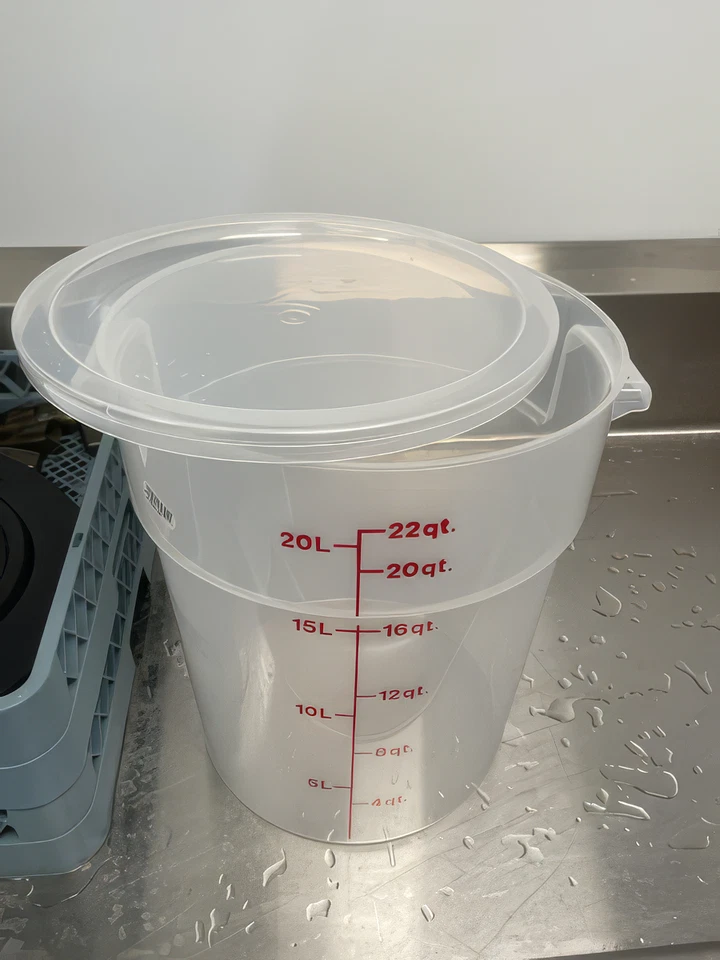 (3pk) 22 Qt Round Food Storage Container w/ Lid Set, Polypropylene NSF, BPA-Free - Image 2 of 4