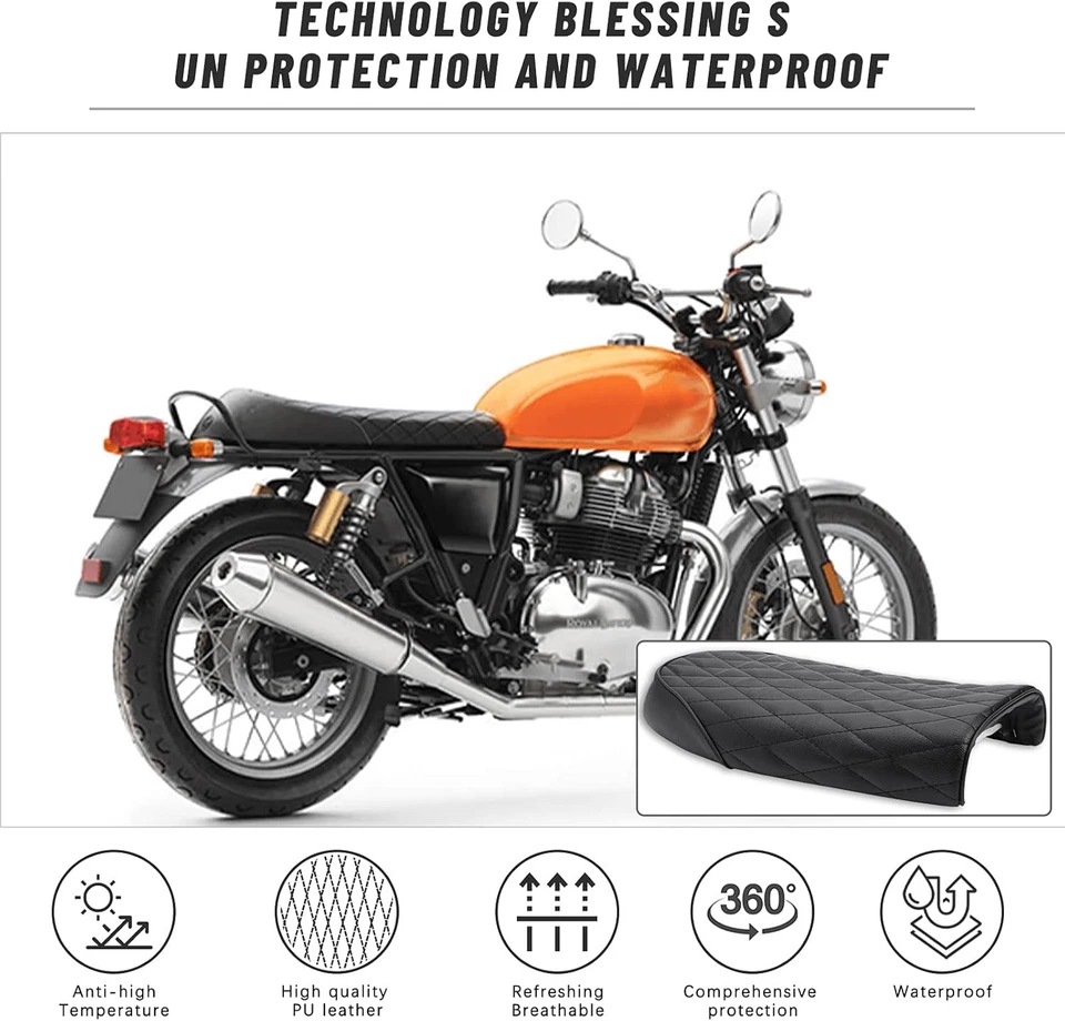 Sillín plano asiento café corredor vintage para Kawasaki KZ650 KZ750 KZ900 Foto 4 de 4