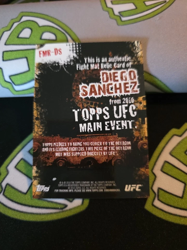 2010 Topps UFC Fight Mat Relic Card Diego Sanchez FMR-DS - Image 2 of 2