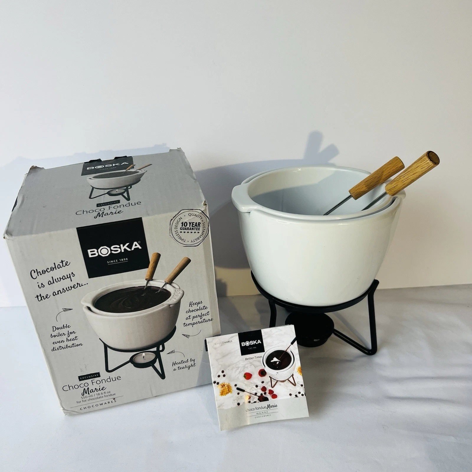 Boska Choco Fondue Marie Chocolate Fondue Set Double Broiler White
Opens in a new window or tab