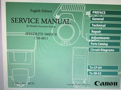 Canon Speedlite 580ex2 C50-0811 Service Manual  Digital