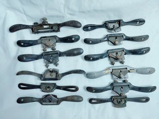 Stanley 66 Beader and 11 Metal Spokeshaves Antique Woodworking Tools