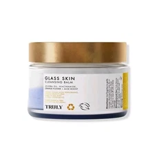 TRULY BEAUTY GLASS SKIN CLEANSING BALM 3 OZ JOJOBA OIL NIACINAMIDE + New 