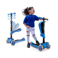 Hurtle 3-Wheeled Scooter for Kids - Wheel LED Lights, Adjustable Le... Fast Ship