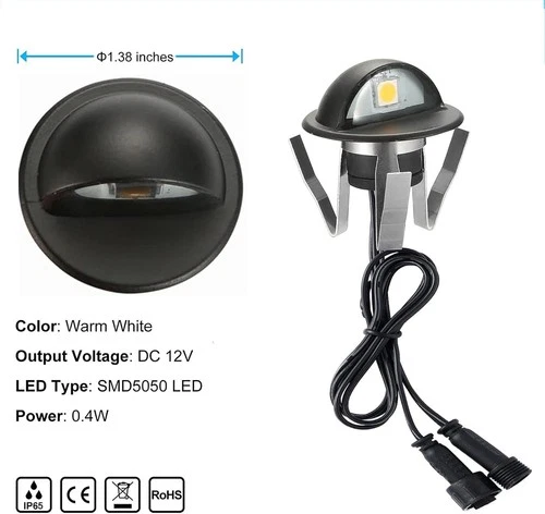 10 Pack Half Moon Recessed Outdoor Step Lights Low Voltage Waterproof Deck Light - Bild 3 von 16