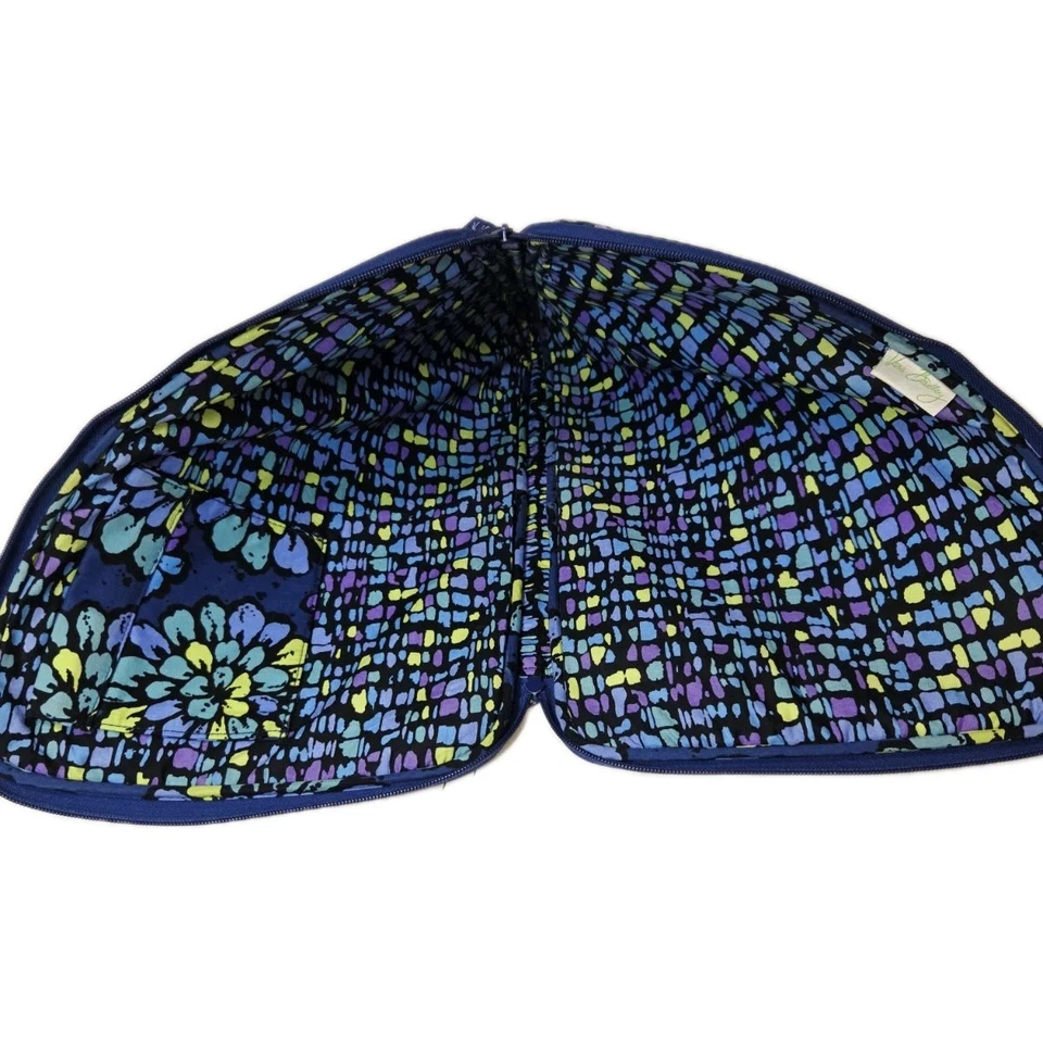 Vera Bradley Indigo Pop 17” Estuche Acolchado para Laptop Acolchado Funda con Cremallera Bolsillo Foto 3 de 4