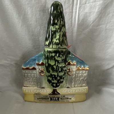 Jim Beam Tall Cedars Lebanon Ceramic Decanter 100 Months Old Multicolor