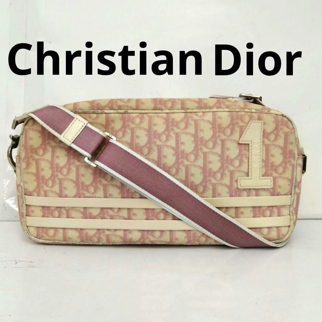 Rare sac bandoulière Christian Dior trotteur objet occasion rose femme F/S