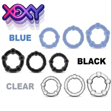 Beaded Cock Rings (3-Pack) Penis Dick Ring Enlarger ED Xexy Adult Sex Toys