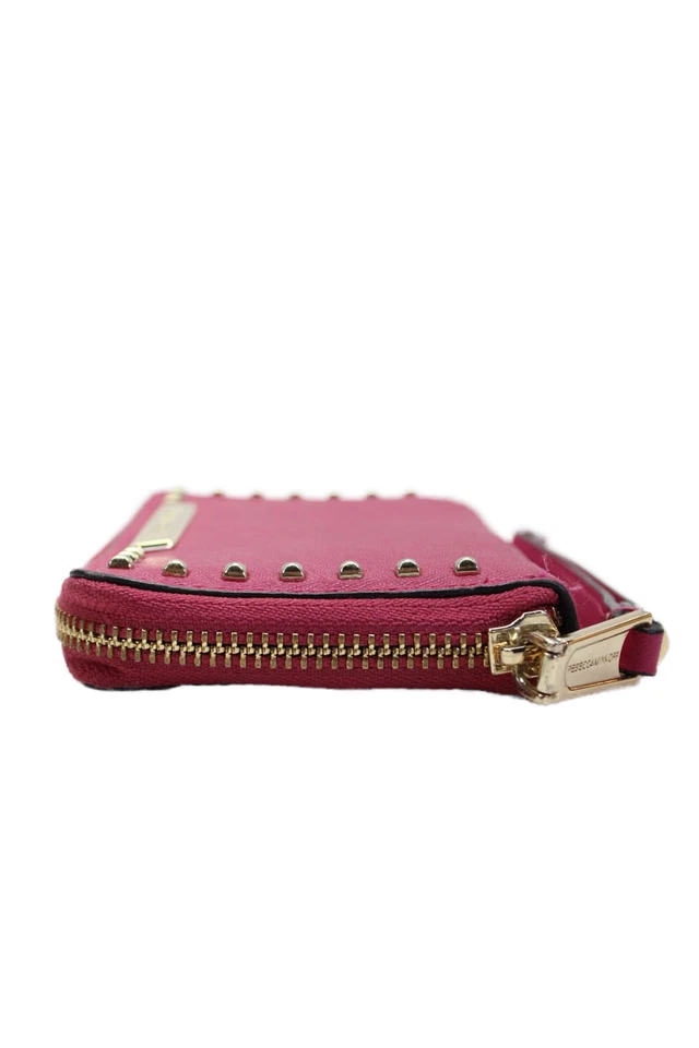 Cartera Rebecca Minkoff Mujer Cremallera Alrededor Cuero Saffiano Tachonado Rosa Foto 3 de 4