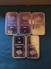 PAMP Suisse Silver Bars 5 Of Them .999 Fine Silver With Plastic Case Protector.