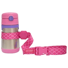 Hunny Bunny Sippy Cup Holder with Rubber Grip for Stroller & Highchair in Pink