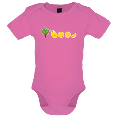 Evolution der Zitrone Kurzarm Babybody/Strampler Frucht Zitrus Sommer Obst Fun