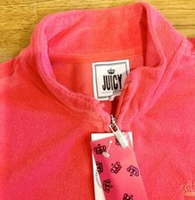 Juicy Couture Y2K French Terry Track mock neck Jacket with iconic Juicy Crown L