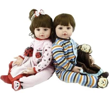 Zero-Pam TWINS Reborn Boy/Girl Realistic Silicone Babies w/EXTRAS! Christmas!!