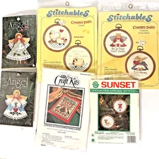 Cross Stitch Lot of 6 New Sewing Sets Ornament Decor  Small Size Craft Kits