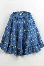 NEW Mini Boden Girls Gypsy Blue Polka Dot Corduroy Skirt 5-6 years