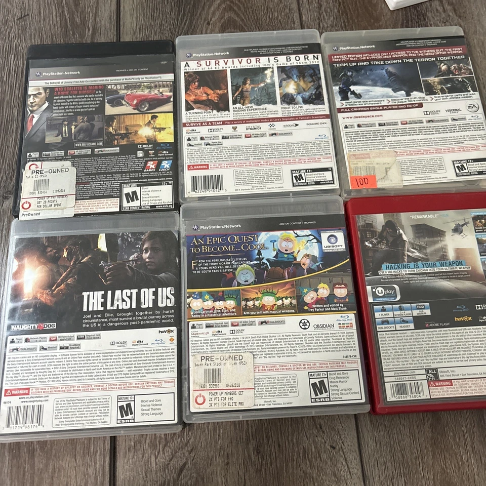 Set of 6 Video Games 4 PS3: South Park, Mafia 2, Dead Space 3, Watch Dogs, Tomb - Image 2 of 4