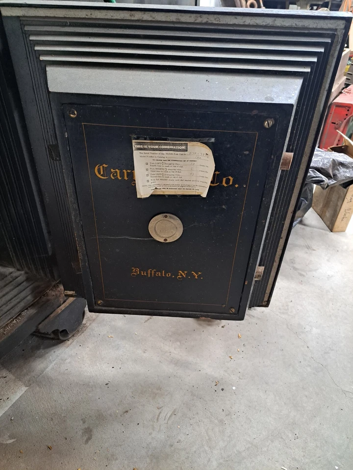 Antigua caja fuerte vintage Cary Safe Co. Buffalo Ny Foto 3 de 4