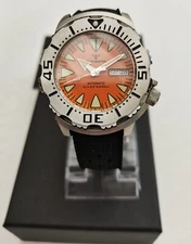 BNIB TANDORIO TD254 DIVE WATCH ORANGE 316L SAPPHIRE AUTO SIEKO NH36A 200M LUME