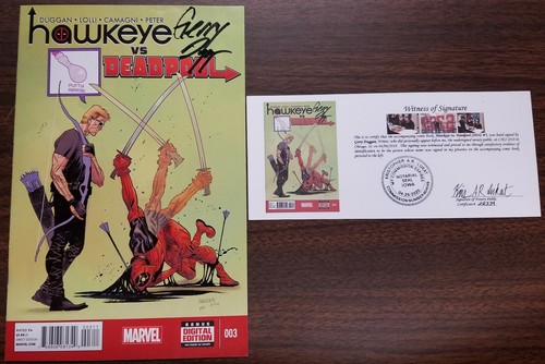 Hawkeye vs. Deadpool (2014) #2 & 3 EACH SIGNED Gerry Duggan with Notarized WOS - Picture 12 of 17