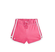 NWT Polo Ralph Lauren Girls Pony Logo Cotton Mesh Shorts Pink M 8-10 