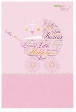 NEW LEANIN TREE BABY Card approx 7 X 4.5" CONGRATULATIONS BABY GIRL