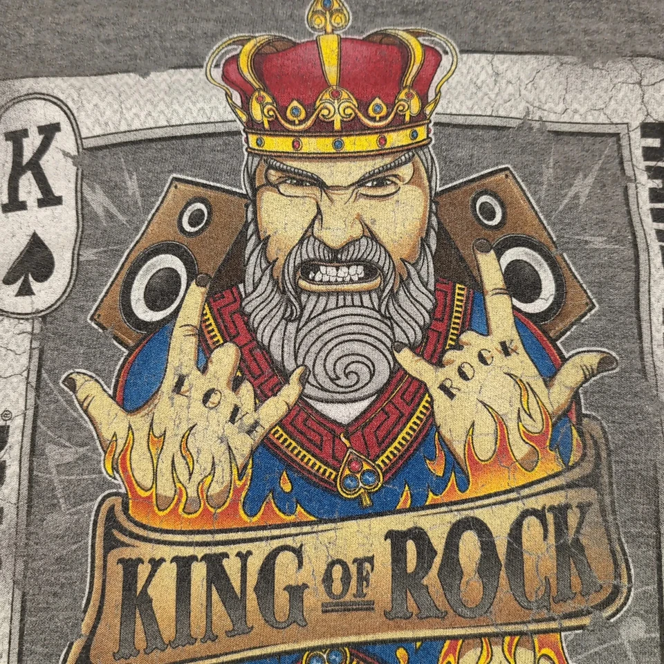 Suéter Hard Rock Hotel Para Hombres 2XL Gris Estampado Rey de la Roca Pullover Suéter Casino Foto 4 de 4