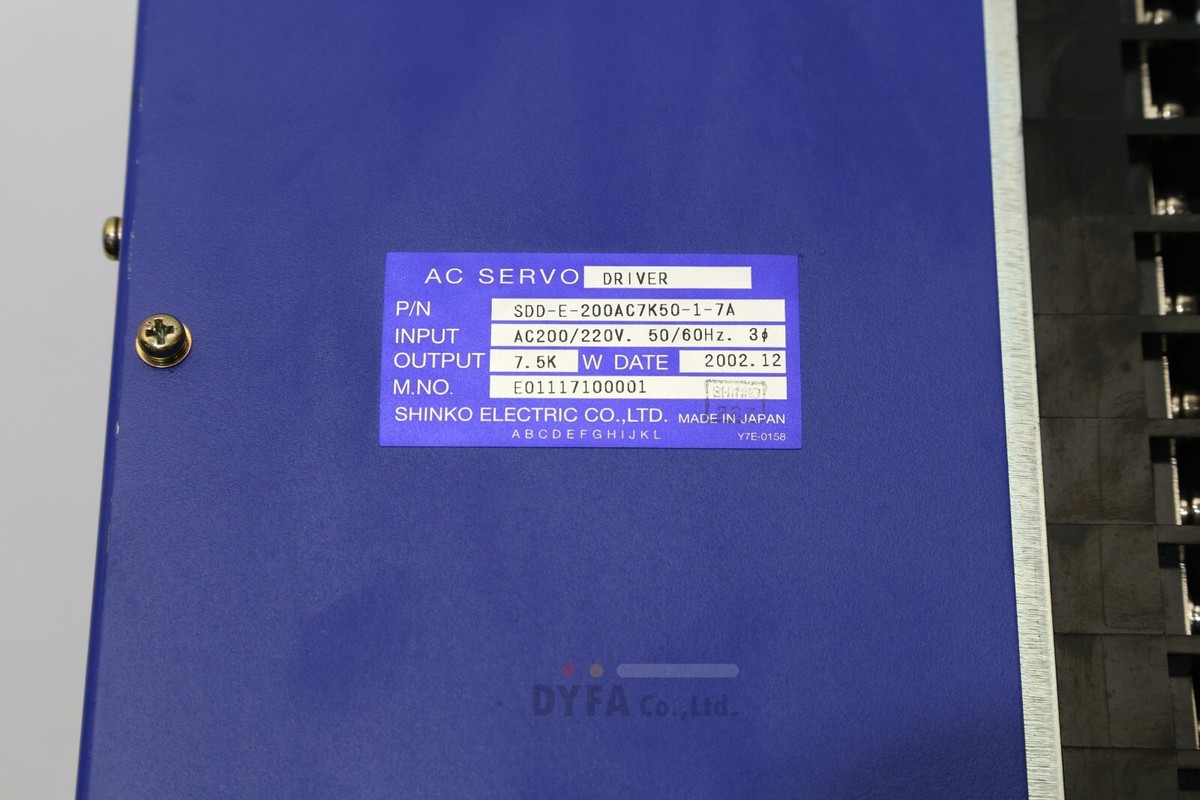 SHINKO used SDD-E-200AC7K50-1-7A AC SERVO DRIVER 7.5KW DRV-I-4409