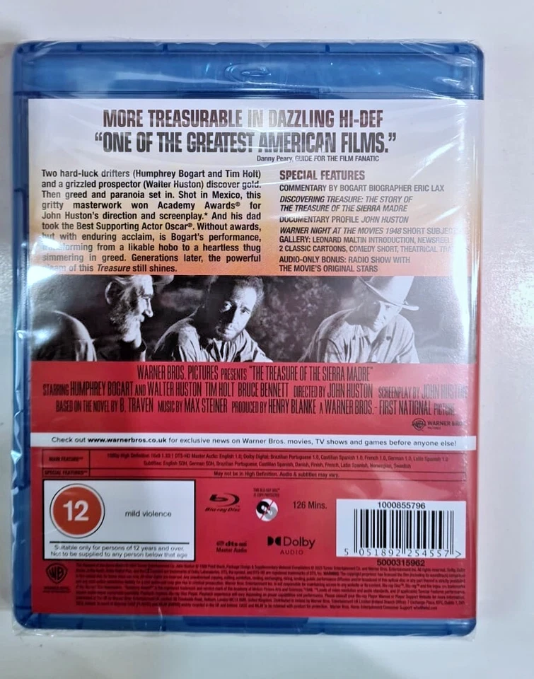 BLU-RAY  THE TREASURE OF THE SIERRA MADRE      VINTAGE CLASSICS BRAND NEW SEALED - image 2 of 2