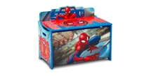 Spider-Man Toy Box Lid Storage Play Chest Shelf Wood Little Boys Slow Safe Close