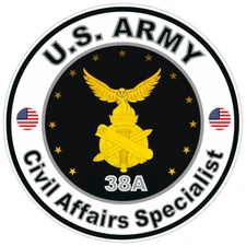 US Army Civil Affairs Specialist Bumper Sticker Military Soldier Decal 5"