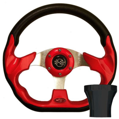 GTW E-Z-GO Red Racer Steering Wheel Black Adaptor Kit (Fits 1994.5-Up)