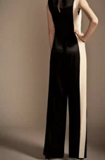 Kaelen Black and White Romper/Jumpsuit Sz 0/XS - org. $875