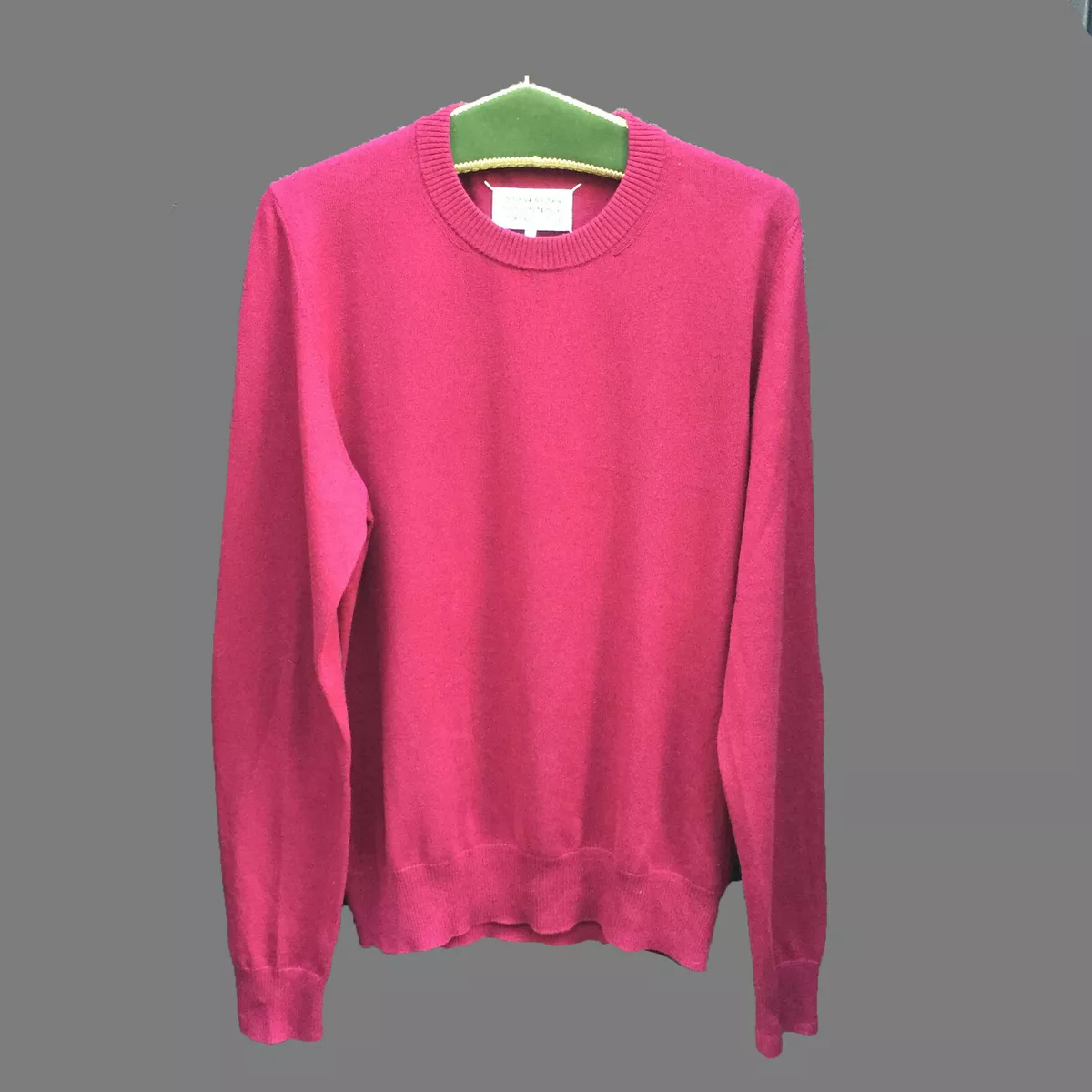 Maison Martin Margiela Mens Round Neck Sweater Red W Elbow Patches, Sz 14 M