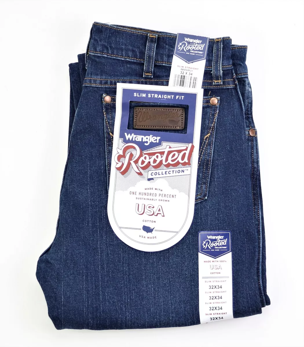 Wrangler Men s Jeans Made in USA Slim Fit Straight Leg US Denim All Sizes New