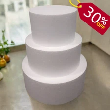 Cake Dummy (Fake Cake) 3 Tier Set 10" 8" 6" Rd x 6" Tall Premium Foam, Fast Ship