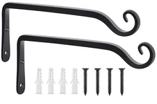 Wall Hook Hanging Plant Bracket 10 Inch 2 Pack, Hand-Forged Plant Hanger for Han