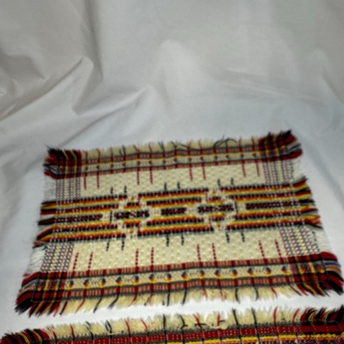 (2) Vtg Woven Placemats Warm Neutrals Boho Southwestern Mat Set 16in x 10in - Picture 6 of 12
