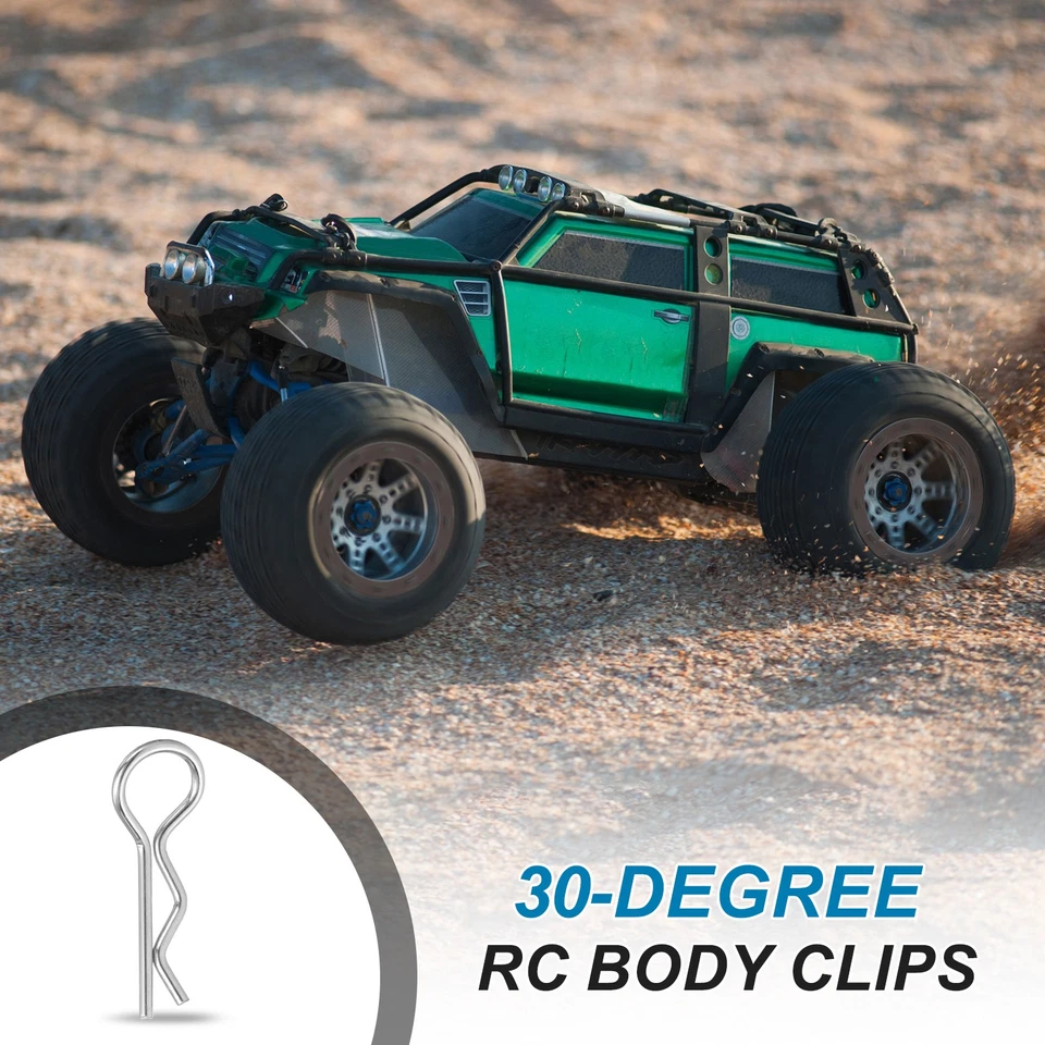 40Pcs At Carrosserie RC 30° pour 1/8 1/10 1/12 Argenté 24.3mm - Photo 4/4