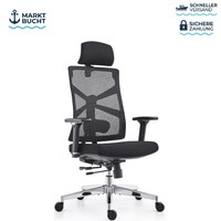 BüRostuhl Ergonomisch Schwarz Mit Adaptiver RüCkenlehne 4D Armlehnen