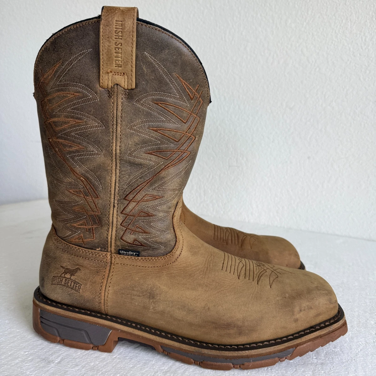 Irish Setter Mesabi Logger Boots Mens Size 9.5D Brown Steel Safety Toe 83834 Irish Setter Cushioned Workwear Boots for Men for Sale  main image 2