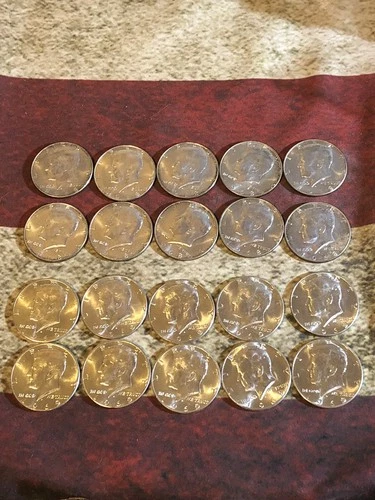 40% Silver Kennedy Half Dollar BU Roll of 20 1968 & 1969