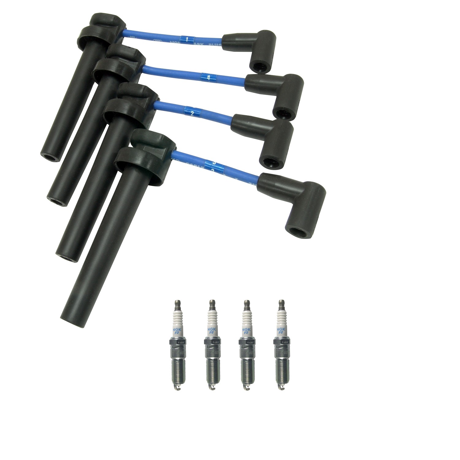 NGK 7mm Wire Set 4 Platinum Spark Plug Kit For TJ 2.4L L4 Naturally Aspirated