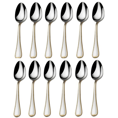 Mikasa Cameo Gold 18/10 Stainless Steel Teaspoon (Set of Twelve) - 第 1/5 張圖片
