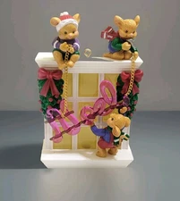 Vintage Eckerd Drugs Signs of Christmas 1998 Ornament Mouse Noel Fireplace 