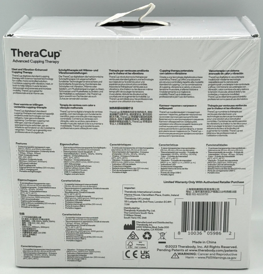 Therabody TheraCup Advanced Cupping Therapy Black Heat - NEW SEALED IN BOX - Image 2 of 4