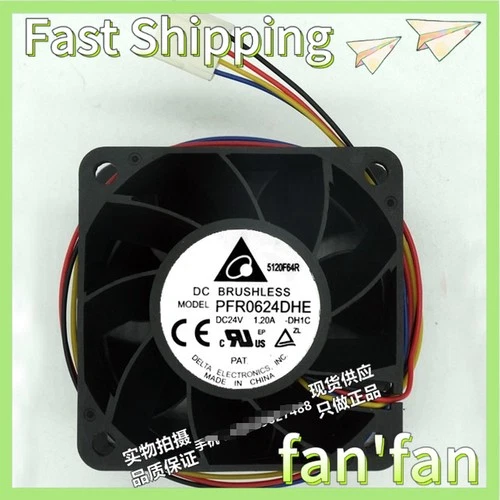 1PCS Delta PFR0624DHE 24V 1.20A 6CM 6038 60mm 4-wire violent cooling fan 4pin#